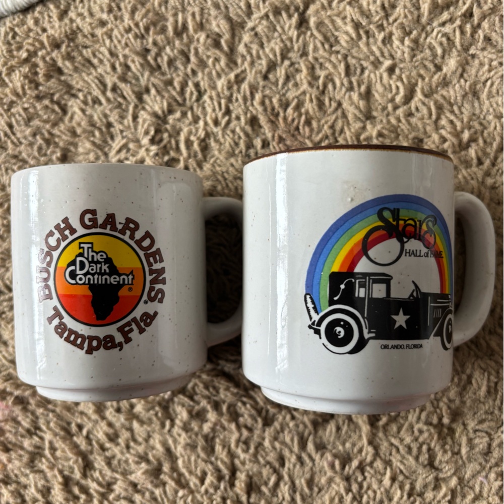 Busch Gardens and Stars Hall of Fame White Mugs